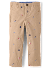 Boys Embroidered Coastal Chino Pants - Driftwood Bay