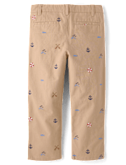 Boys Embroidered Coastal Chino Pants - Driftwood Bay