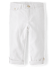 Pantalon chino à revers en lin mélangé pour garçon - Collection Lin