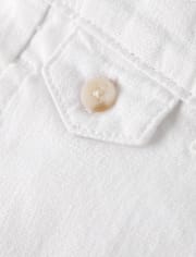 Pantalon chino à revers en lin mélangé pour garçon - Collection Lin