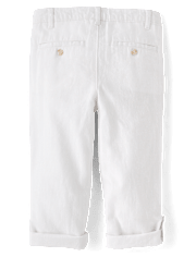 Pantalon chino à revers en lin mélangé pour garçon - Collection Lin