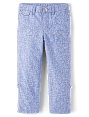 Pantalon chino à revers en lin mélangé pour garçon - Collection Lin