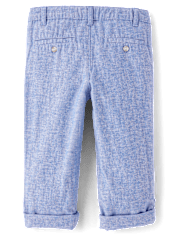 Pantalon chino à revers en lin mélangé pour garçon - Collection Lin