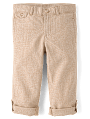 Pantalon chino à revers en lin mélangé pour garçon - Collection Lin