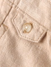 Pantalon chino à revers en lin mélangé pour garçon - Collection Lin