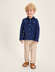 Pantalon chino à revers en lin mélangé pour garçon - Collection Lin