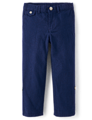 Boys Linen-Blend Roll Cuff Chino Pants - Linen Edit