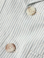 Boys Striped Linen-Blend Blazer - Special Occasions