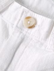 Boys Linen-Blend Chino Shorts - Linen Edit