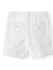 Boys Linen-Blend Chino Shorts - Linen Edit