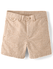 Boys Linen-Blend Chino Shorts - Linen Edit