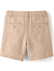 Boys Linen-Blend Chino Shorts - Linen Edit
