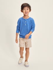 Boys Linen-Blend Chino Shorts - Linen Edit
