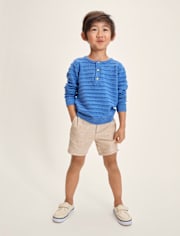 Boys Linen-Blend Chino Shorts - Linen Edit