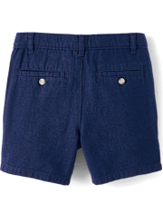 Boys Linen-Blend Chino Shorts - Linen Edit - BLUE | Gymboree