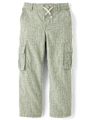 Boys Linen Blend Cargo Pants - Linen Edit