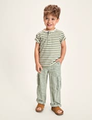 Boys Linen Blend Cargo Pants - Linen Edit