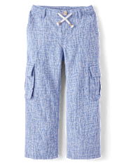 Boys Linen Blend Cargo Pants - Linen Edit