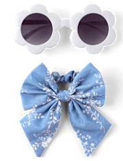 Girls Floral Bow Sunglasses 2-Piece Accessory Set - Swim Shop