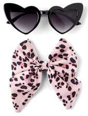 Girls Leopard Sunglasses 2-Piece Accessory Set - Swim Shop