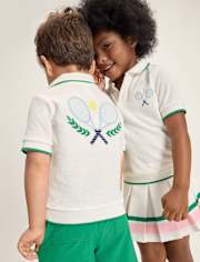 Kids Embroidered Tennis Terry Polo - Club House