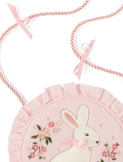 Girls Embroidered Bunny Ruffle Round Bag - Enchanted Garden