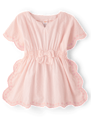 Girls Scalloped Eyelet Clip Dot Cover-Up - Swim Shop