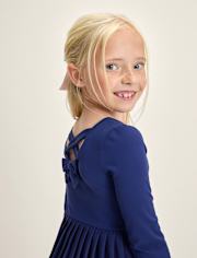 Girls Quick Dry Cross Back Pleated Active Dress - Club House