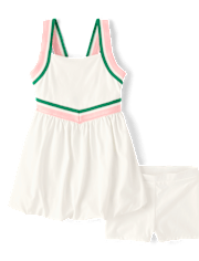 Girls Quick Dry Striped Active Bubble Dress - Club House