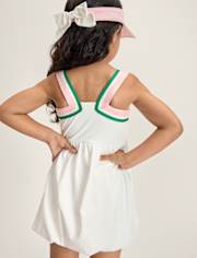 Girls Quick Dry Striped Active Bubble Dress - Club House