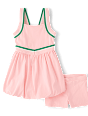 Girls Quick Dry Striped Active Bubble Dress - Club House