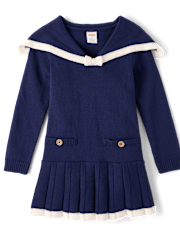 Girls Sailor Sweater Dress - Driftwood Bay