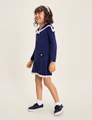 Girls Sailor Sweater Dress - Driftwood Bay