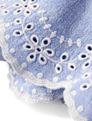 Girls Embroidered Eyelet Linen-Blend Pull On Shorts - Linen Edit