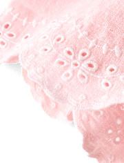 Girls Embroidered Eyelet Linen-Blend Pull On Shorts - Linen Edit