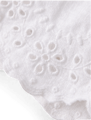 Pantalon large en lin mélangé brodé à œillets pour fille - Collection Lin