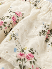 Girls Floral Eyelet Tiered Skort - Enchanted Garden