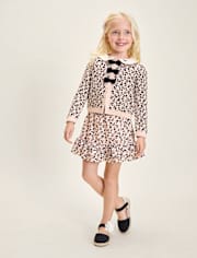 Jupe-short léopard à volants fille - Petit Paris