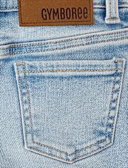 Jean évasé à fleurs brodées pour filles - Jardin enchanté