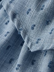 Girls Smocked Clip Dot V-Waist Dress - Driftwood Bay