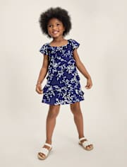 Girls Floral Ruffle Dress - Driftwood Bay