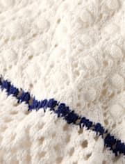 Girls Striped Crochet Sweater Dress - Driftwood Bay