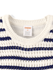 Girls Striped Crochet Sweater Dress - Driftwood Bay