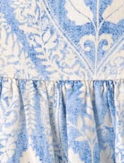 Girls Print Linen-Blend Ruffle Dress - Linen Edit