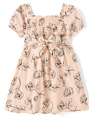 Robe à pois rose avec nœud au dos pour fille - Petit Paris