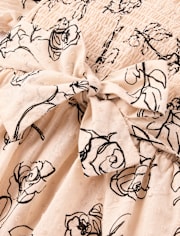 Robe à pois rose avec nœud au dos pour fille - Petit Paris