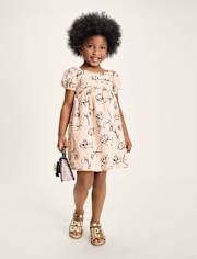 Robe à pois rose avec nœud au dos pour fille - Petit Paris