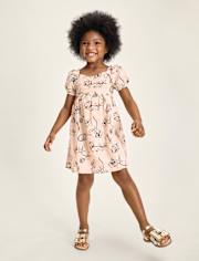 Robe à pois rose avec nœud au dos pour fille - Petit Paris