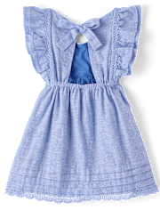 Robe à nœud papillon en lin mélangé pour filles - Collection Lin