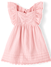 Robe à nœud papillon en lin mélangé pour filles - Collection Lin